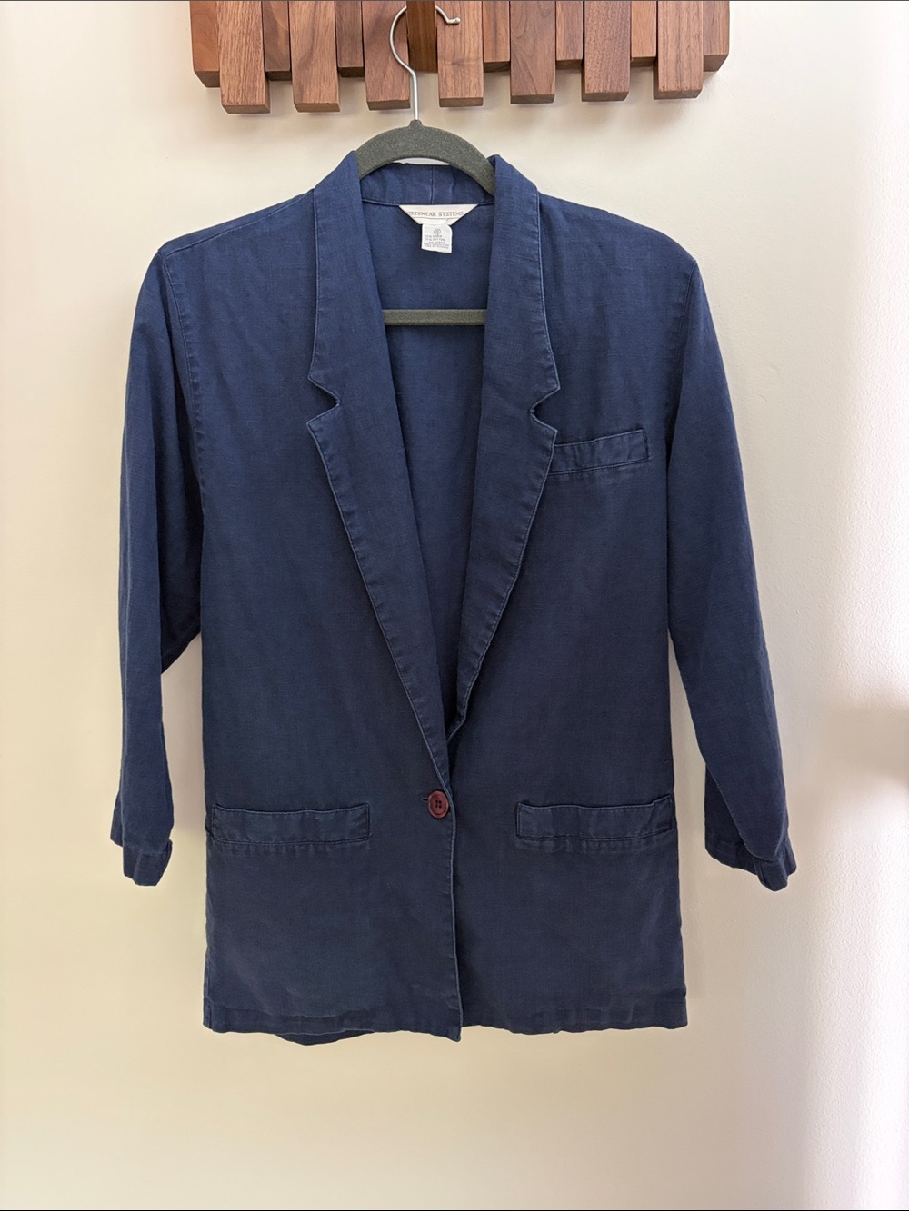 Vintage navy linen chore jacket